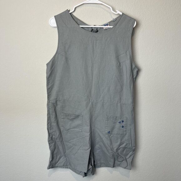 Disney Pants - Disney Junk Food Romper Womens Large Gray Sleeveless Tie Back Mickey Mouse
